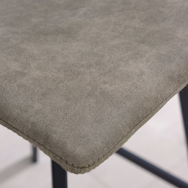 Leick Home Upholstered Steel Base Microfiber Bar Stool Set of 2 - N/A