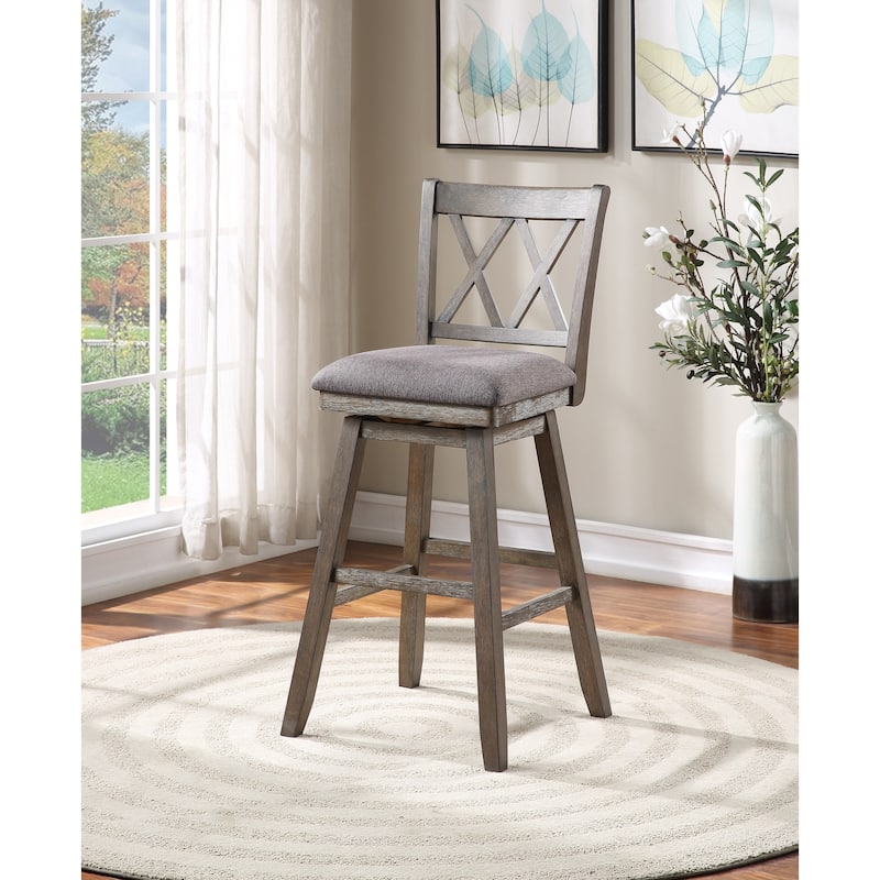 Brookline Wooden Linen Swivel Dining Room Barstool