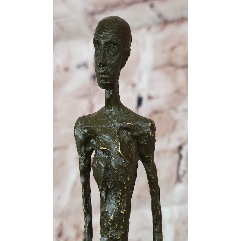 Walking Man Bronze Sculpture – Giacometti Style Modern Art