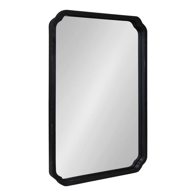 Kate and Laurel Marston Square Wood Wall Mirror - 24x36 - Black