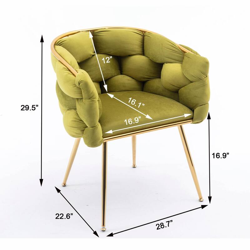 Modern Luxury Velvet Single Sofa Chair, Set of 2