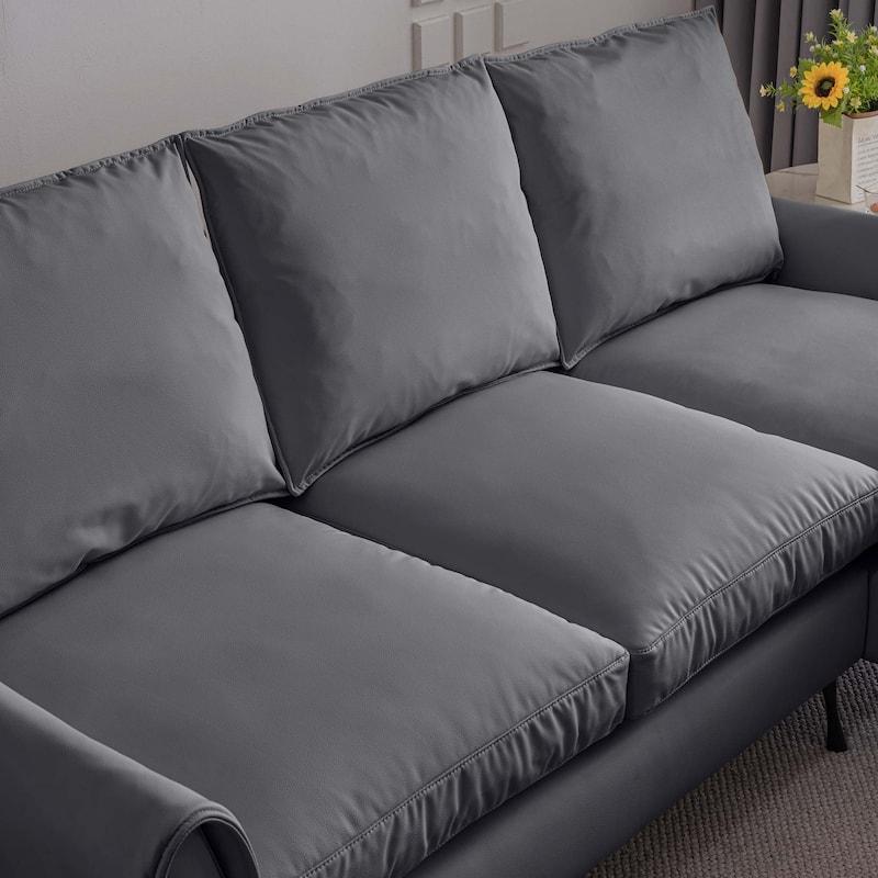 81" Technical leather L-Shaped Sofa Couch