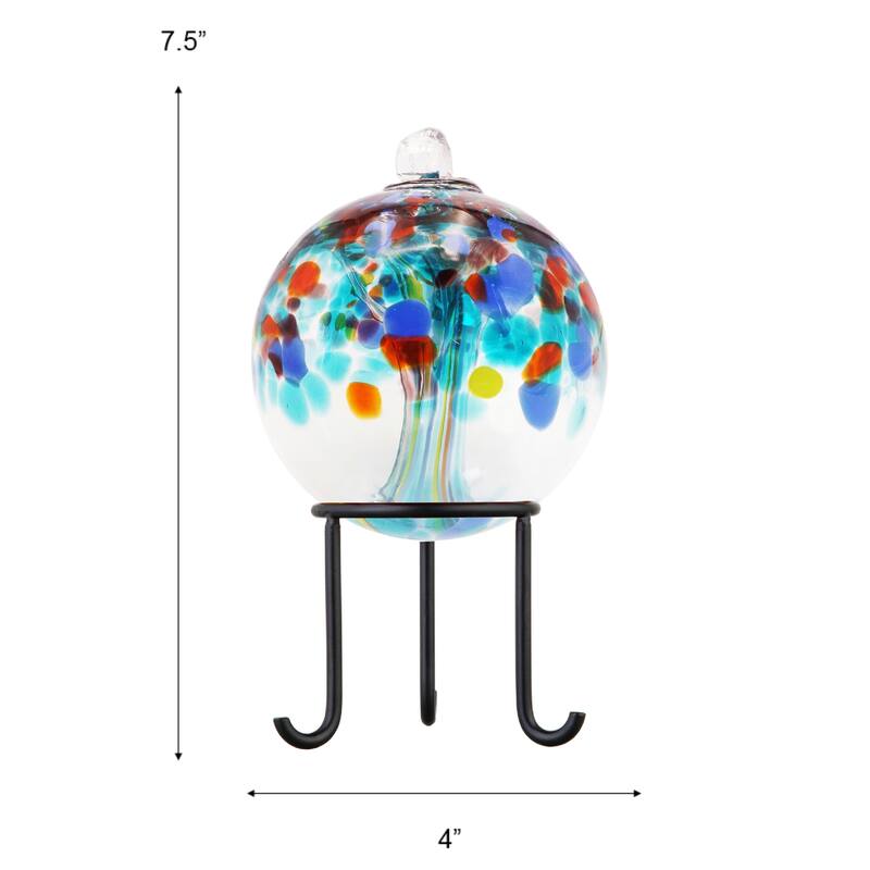 Tree Of Life 4In Devotion Hand Blown Glass Ball With Stand