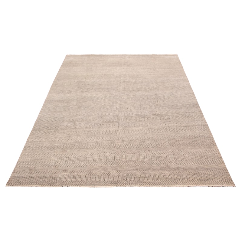 ECARPETGALLERY Hand-knotted Silk Shadow Grey Silk, Wool Rug - 11'8 x 15'0