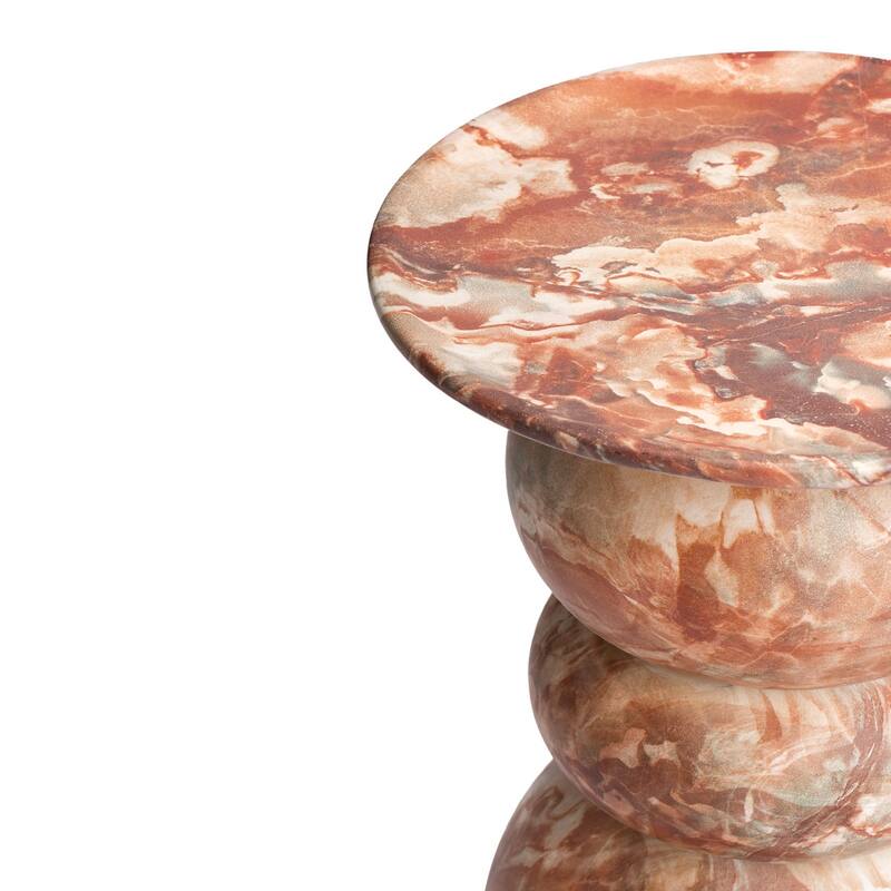 Studio London Elegant Silfi Travertine Effect Stool and Weatherproof
