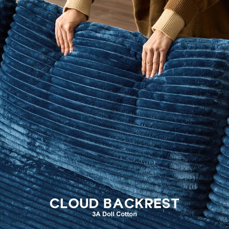 OVIOS All-Foam Cloud L-Shaped Lounger Sofa​ ​​With Ottoman​