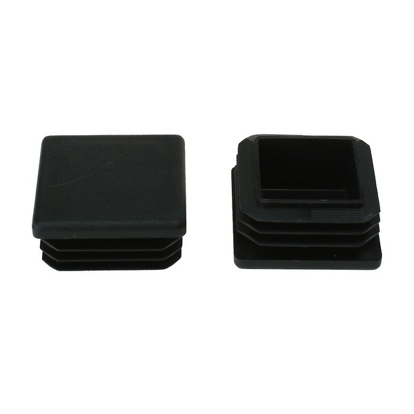 35 x 35mm Plastic Square Ribbed Tube Inserts End Cover Cap