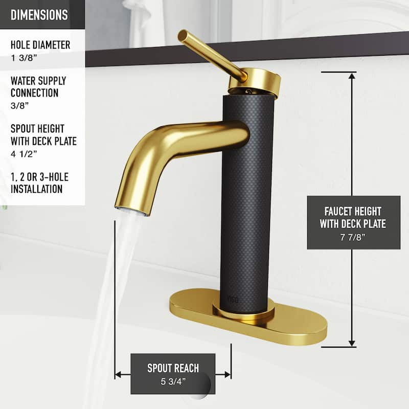VIGO Madison 8" H Single Handle Single Hole Bathroom Faucet