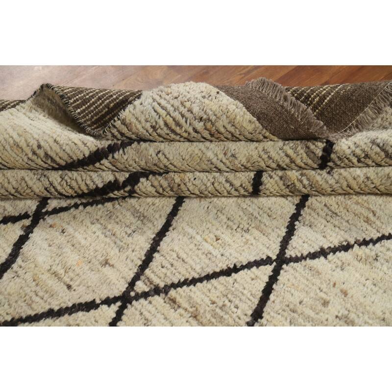Trellis Moroccan Oriental Area Rug Handmade Wool Carpet - 6'7" x 10'0"