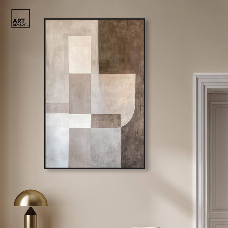Neutral Tone Blocks I Canvas by Art Remedy