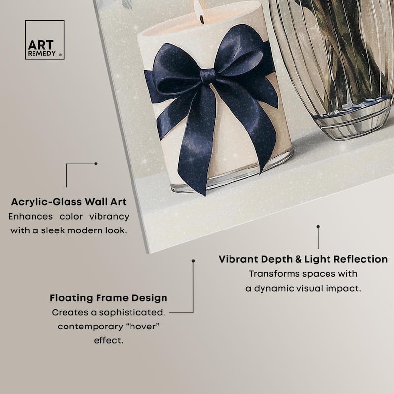 Ivory Perfume Flowers in Vase Acrylic by Art Remedy, Ready to Hang