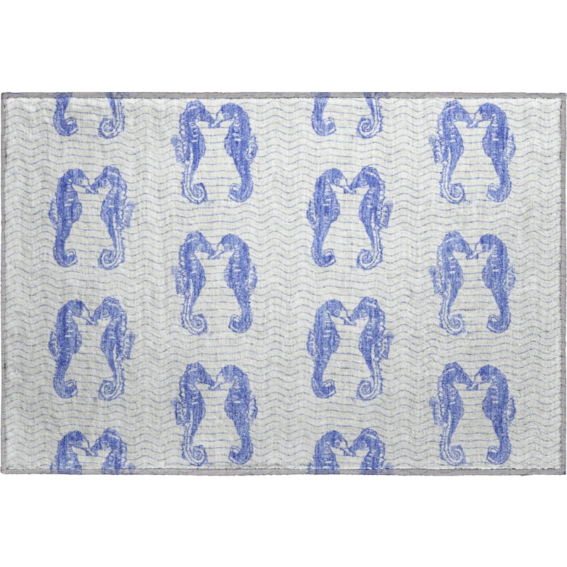Premium Washable Super Soft Coastal Seahorse Mayfield Rug