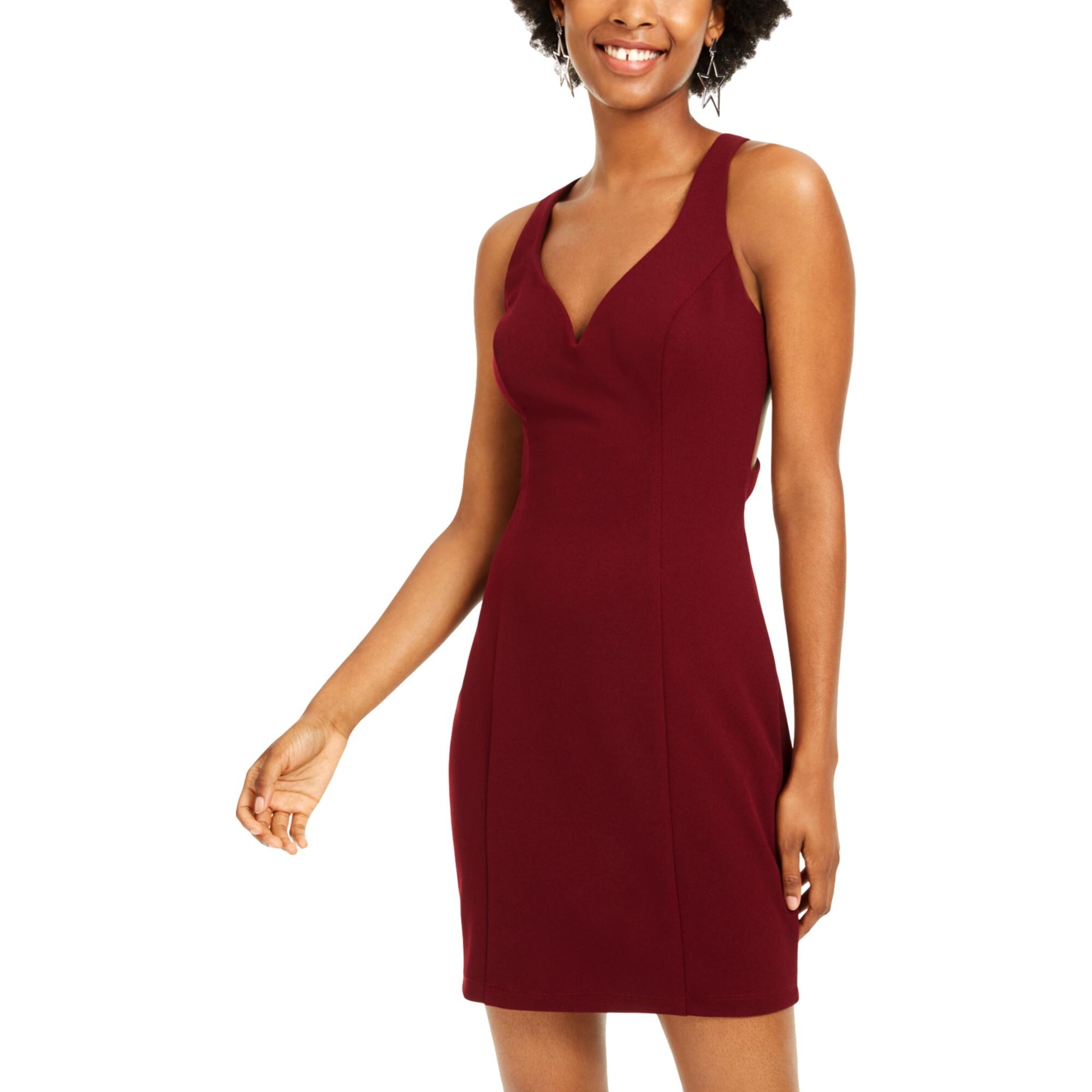 open back v neck dress