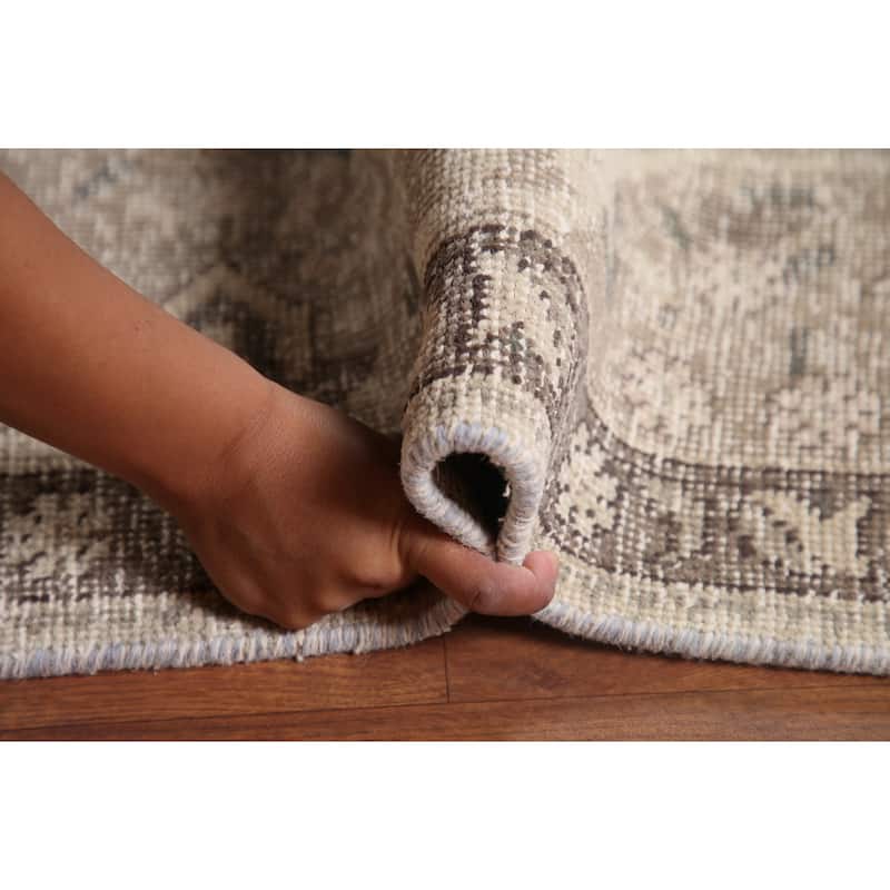 Distressed Tabriz Persian Antique Rug Handmade Oriental Wool Carpet - 6'7" x 9'2"