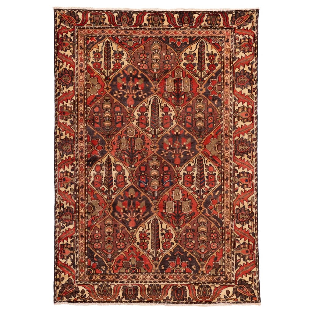 ECARPETGALLERY Hand-knotted Kayseri Vintage Red Wool Rug - 4'11 x 6'11