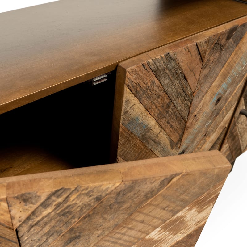 Santos Rustic 69" Three Door Reclaimed Wood Sideboard - 69" x 14" x 39.5"