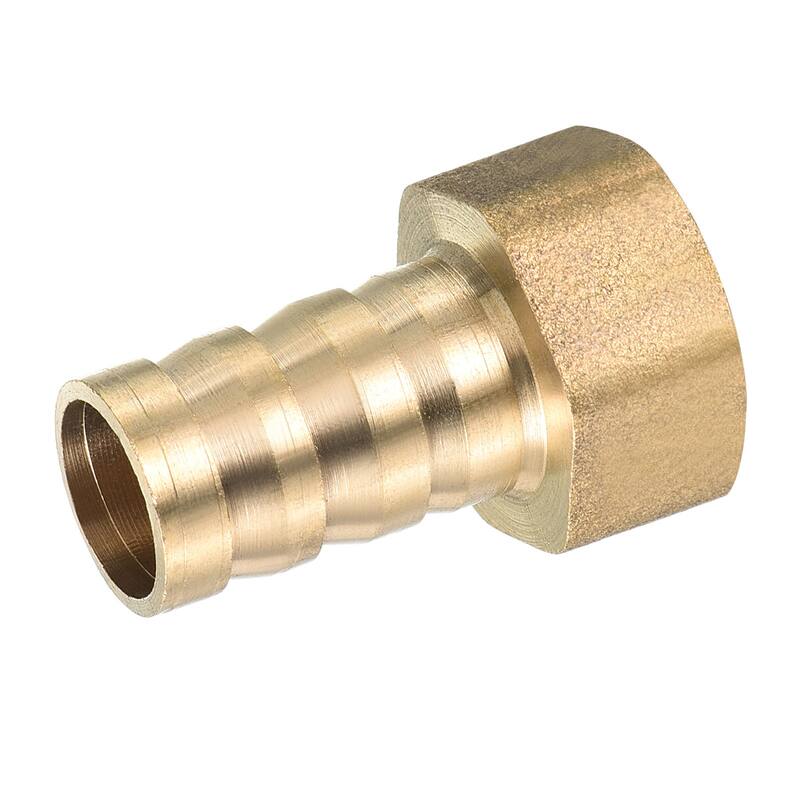 Hose Barb Fitting Straight 12mm Barbed G3/8 Female Thread, 4 Pack Brass, Yellow - Gold