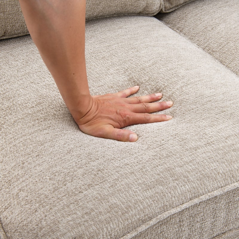 Furniture of America Maevy Chenille Loveseat with Accent Pillows