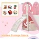 preview thumbnail 5 of 16, Toddler Climber and Slide Set 4 in 1, Kids Playground Climber Freestanding Slide Playset with Basketball Hoop Play Combination