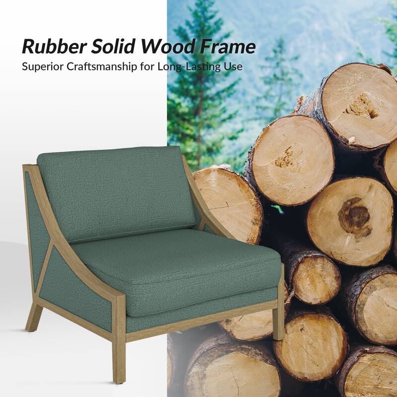 Kim Farmhouse Armchair with Solid Wood Legs