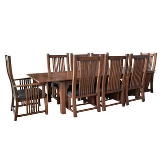 Mission Stow Leaf Table & High Back Chair Dining Set (2 Colors Available)