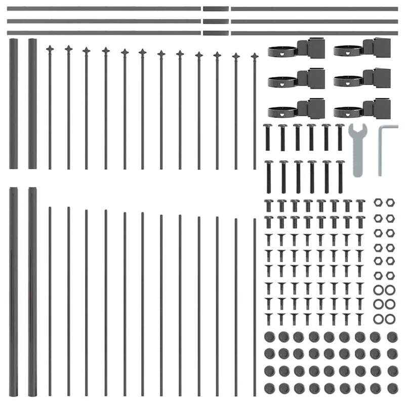vidaXL Garden Fence Gray