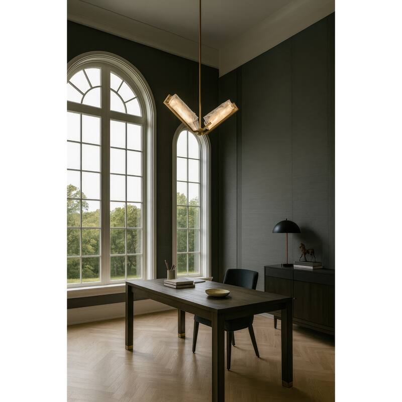 Varaluz Mingle 3-Light Chandelier - Satin Brass