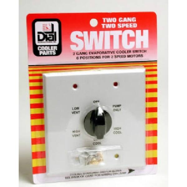 Dial Mfg 7131 2 Speed Evaporative Cooler Wall Switch With 6 Position Metal