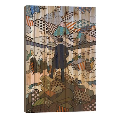 Wanderer Above the Sea and Fog 3 (After Caspar David Friedrich) Print On Wood by 5by5collective - Multi-Color