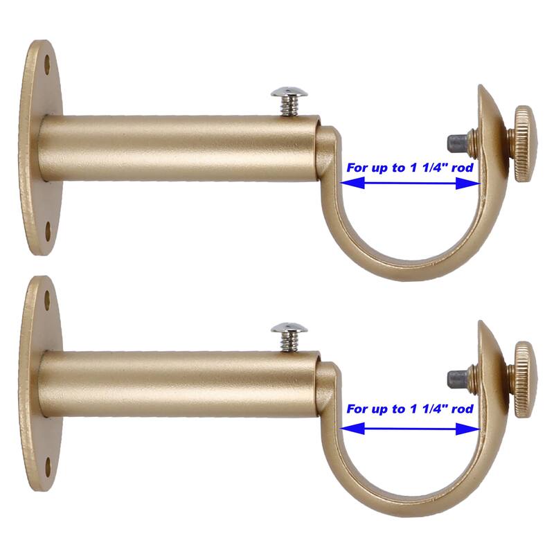 MERIVILLE Set of 2 Curtain Drapery Rod Bracket for 1-Inch Rod