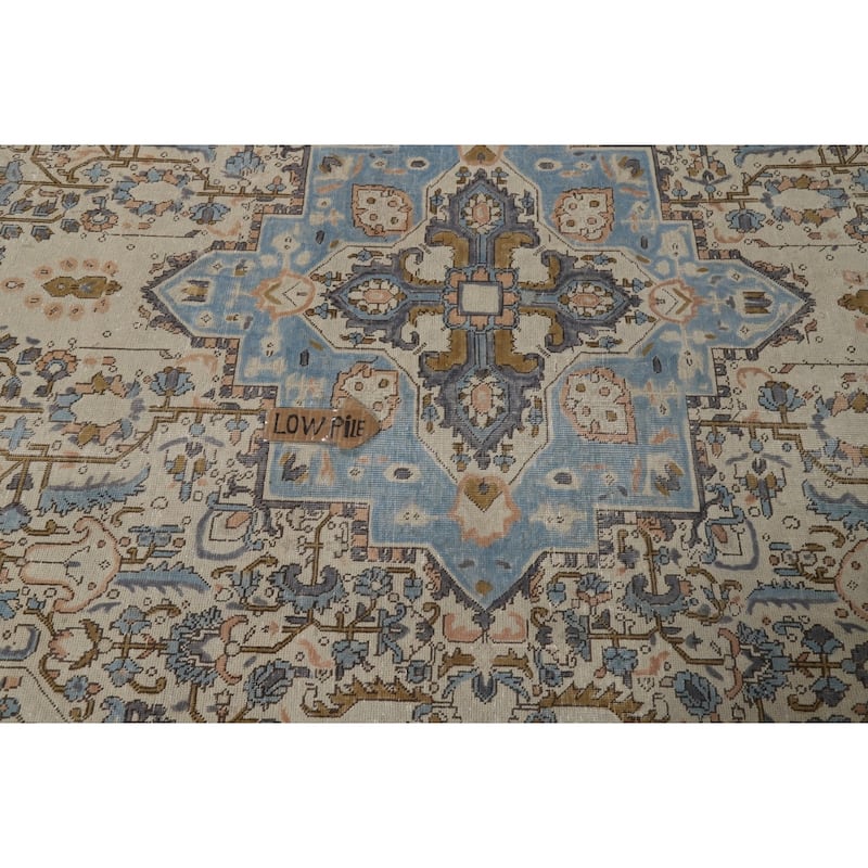Geometric Tabriz Persian Area Rug Handmade Floral Wool Carpet - 6'7"x 9'8"