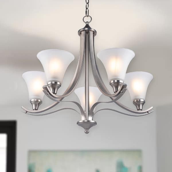 Traditional 5 Light Shaded Chandelier Overstock 32583493