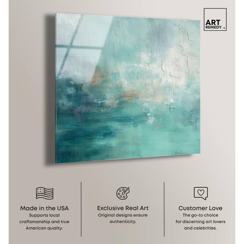 Green Blue I Acrylic by Art Remedy, Ready to Hang