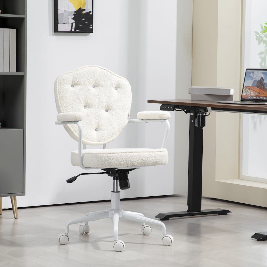 Cute Home Office Chair Desk Chair with Wheels, Gaming Chair Back Chair Visitor Chair Vanity Chair for Bedroom