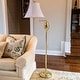 Thumbnail 19, Swing-arm Floor Lamp with Faux Silk Shade. Changes active main hero.