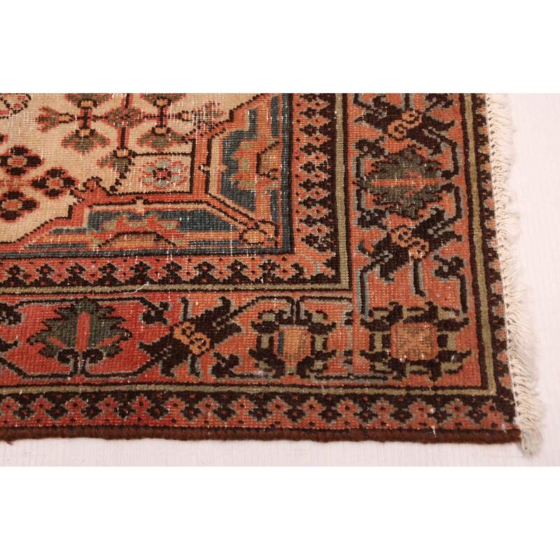 ECARPETGALLERY Hand-knotted Antalya Vintage Cream Wool Rug - 3'7 x 4'11