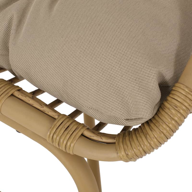 Naclerio Wicker Outdoor Basket Chair with Cushion by Christopher Knight Home