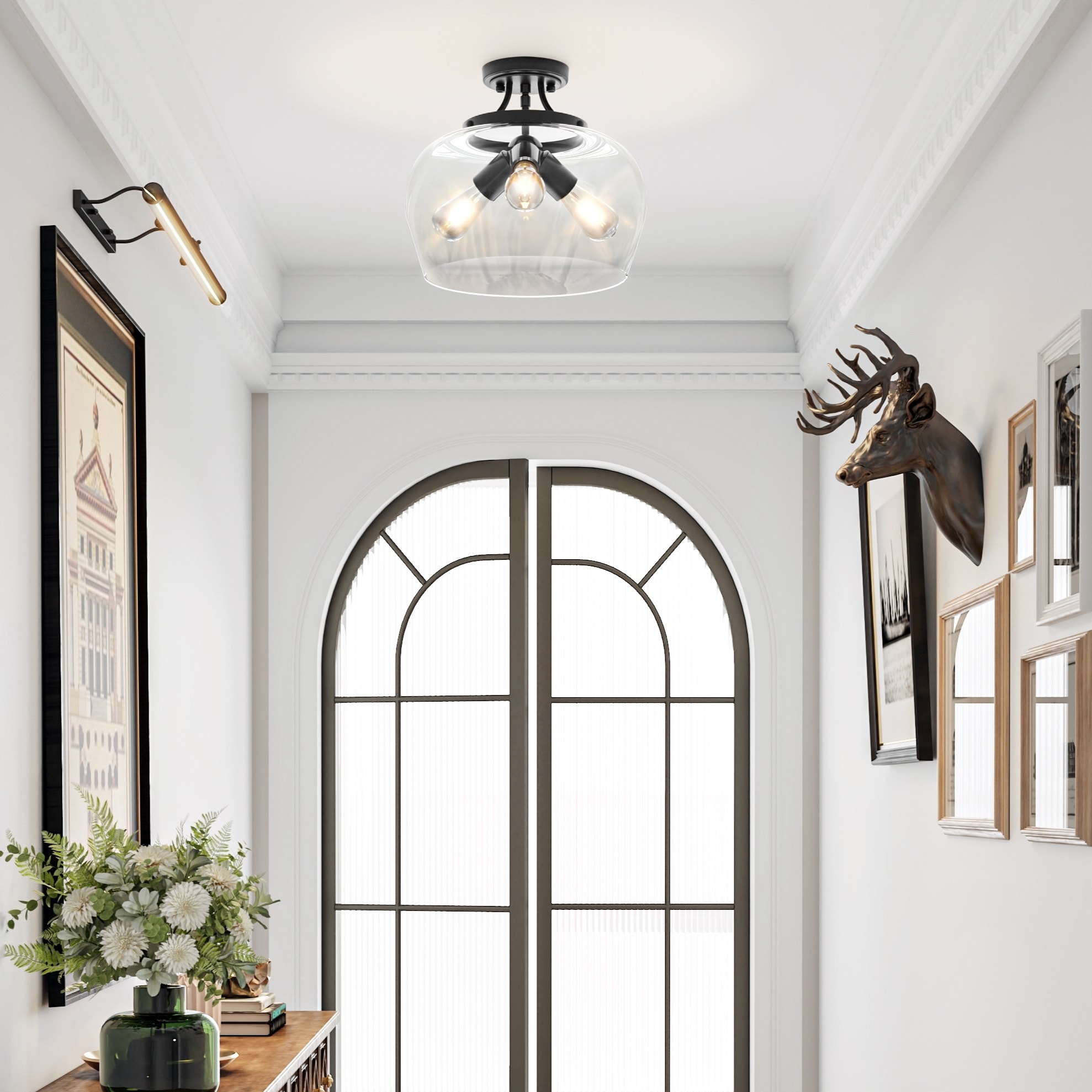 CO-Z 3-Light Semi Flush Mount Ceiling Light