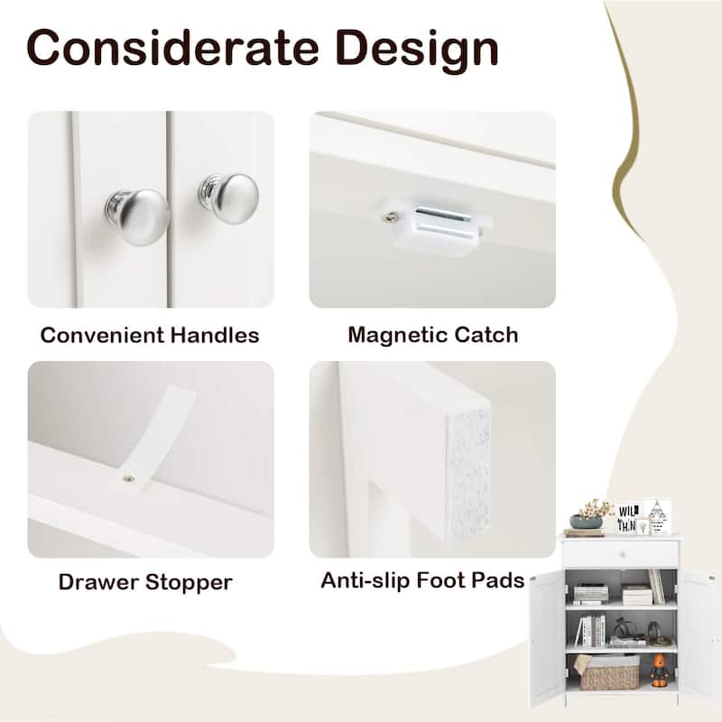 Costway Bathroom Floor Cabinet Freestanding Storage Organizer with 2 - See Details
