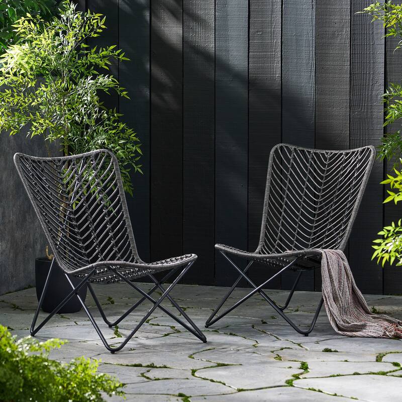 Classic Patio Chairs Set of 2, Outdoor Chairs Set of 2 for Balcony, Bistro Table & Chairs Set for Lawn