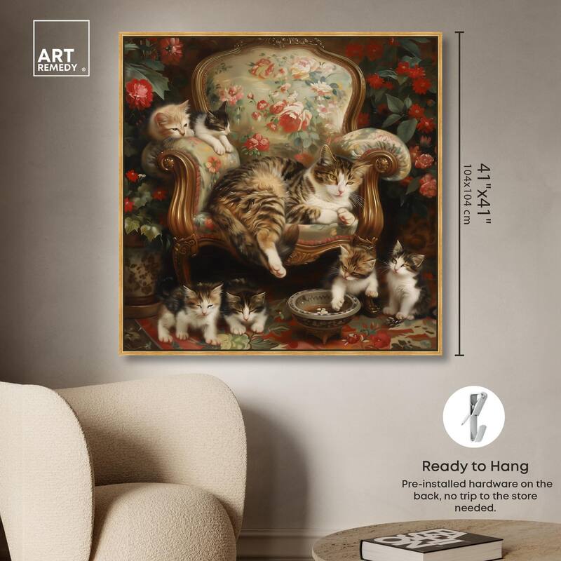 Lounging Cats Canvas by Art Remedy