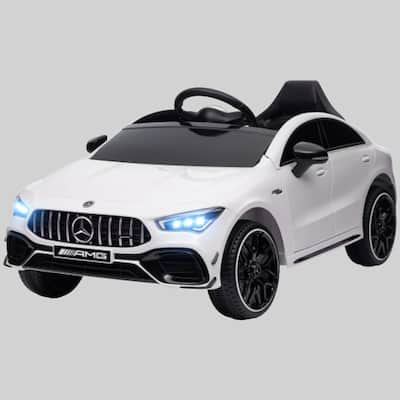 Licensed 12V Mercedes AMG CLA 45 Electric Ride-On for Kids, Music, LED Lights, Adjustable Speed & Remote