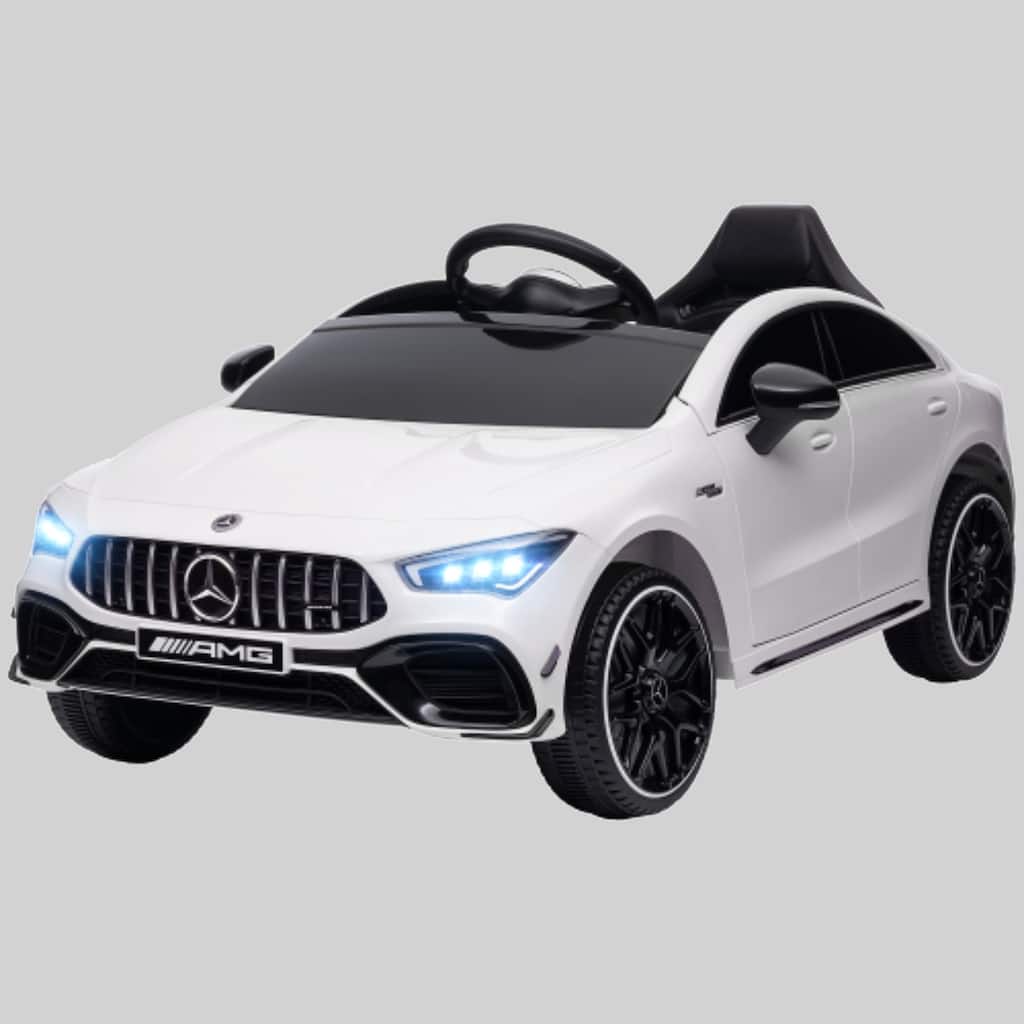 Licensed 12V Mercedes AMG CLA 45 Electric Ride-On for Kids, Music, LED Lights, Adjustable Speed & Remote
