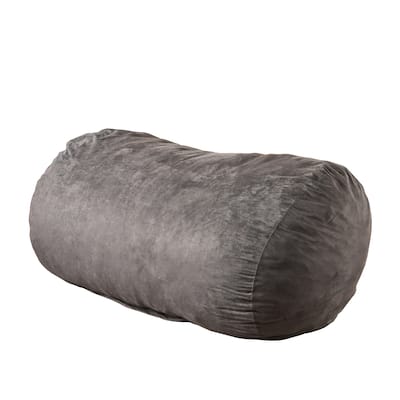 6.5 Foot Cylindrical Suede Bean Bag