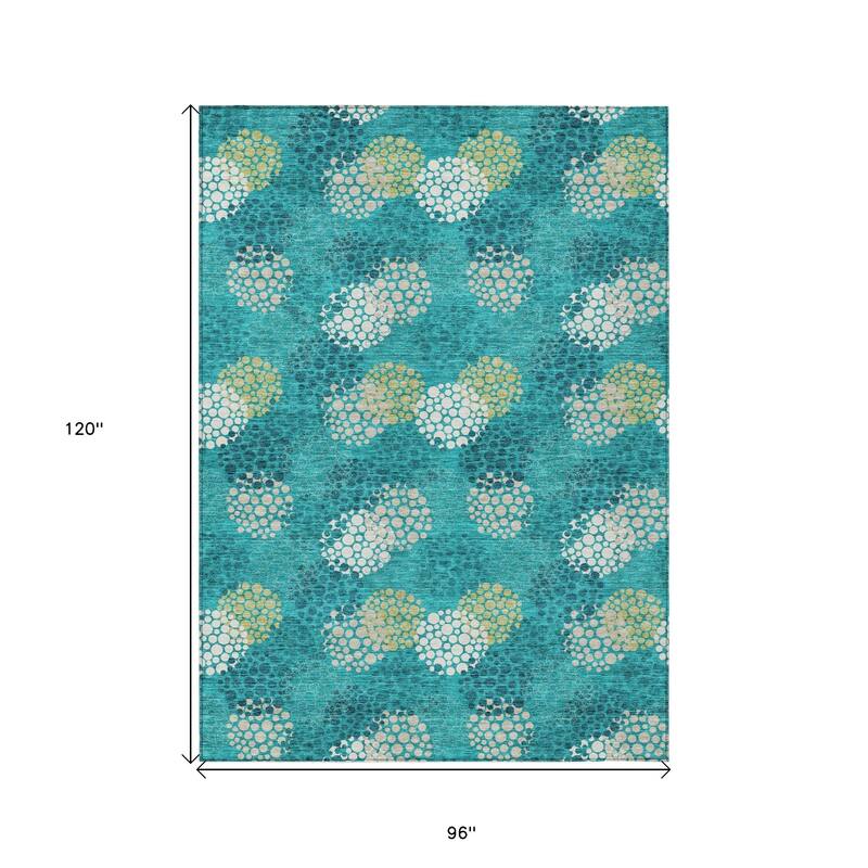 HomeRoots Polka Dot Transitional Rectangle Outdoor Rug