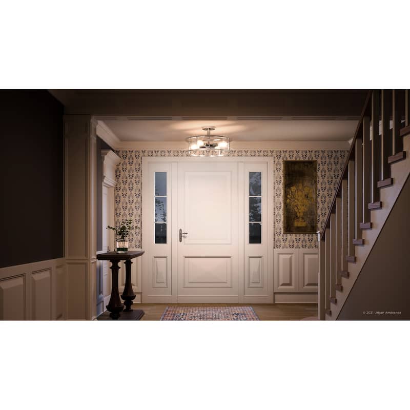 Luxury Scandinavian Ceiling Light, 10.5"H x 18"W, with Modern Style, Brushed Nickel, by Urban Ambiance