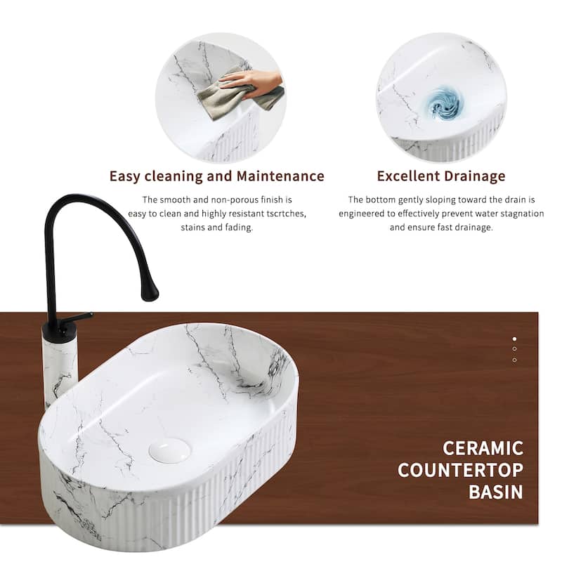 Modern Art Basin Sink Set with Matching Faucet