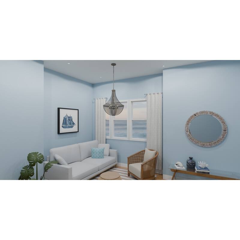 Hallie 4-Light Distressed Grey Wood Pendant Light