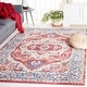 preview thumbnail 1 of 9, SAFAVIEH Luna Parwin Oriental Medallion Rug 4'5" x 6'5" - Beige/Blue Rust - Rectangle