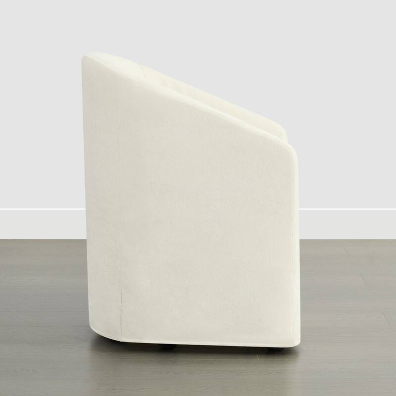 Spruce & Spring Modern Upholstered Dining Chair with Casters & Removable Slipcover